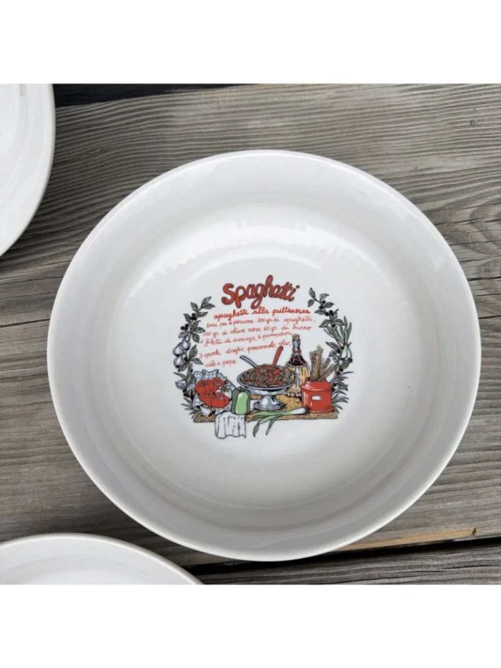 Il Borgo Italy Spaghetti Puttanesca Pasta Bowl Set Of 4 + Serving Bowl Rare READ